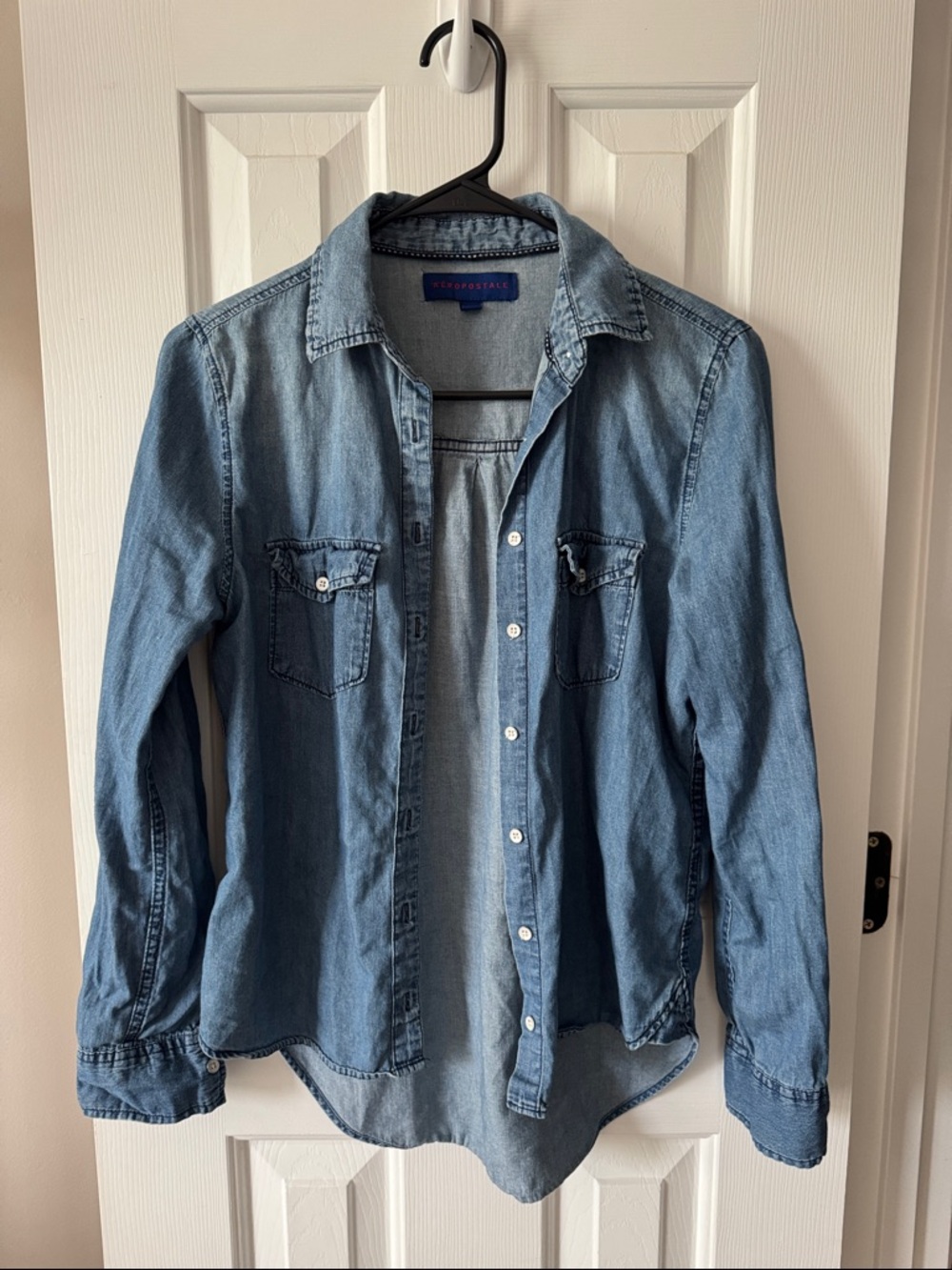 Aeropostale Light Blue Denim Button-Down Shirt